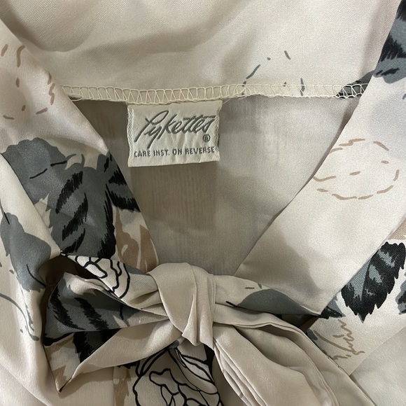 🌸Clearance! 🌸 Cream Floral Neck Tie Formal Shirt Size Unknown - Picture 3 of 8